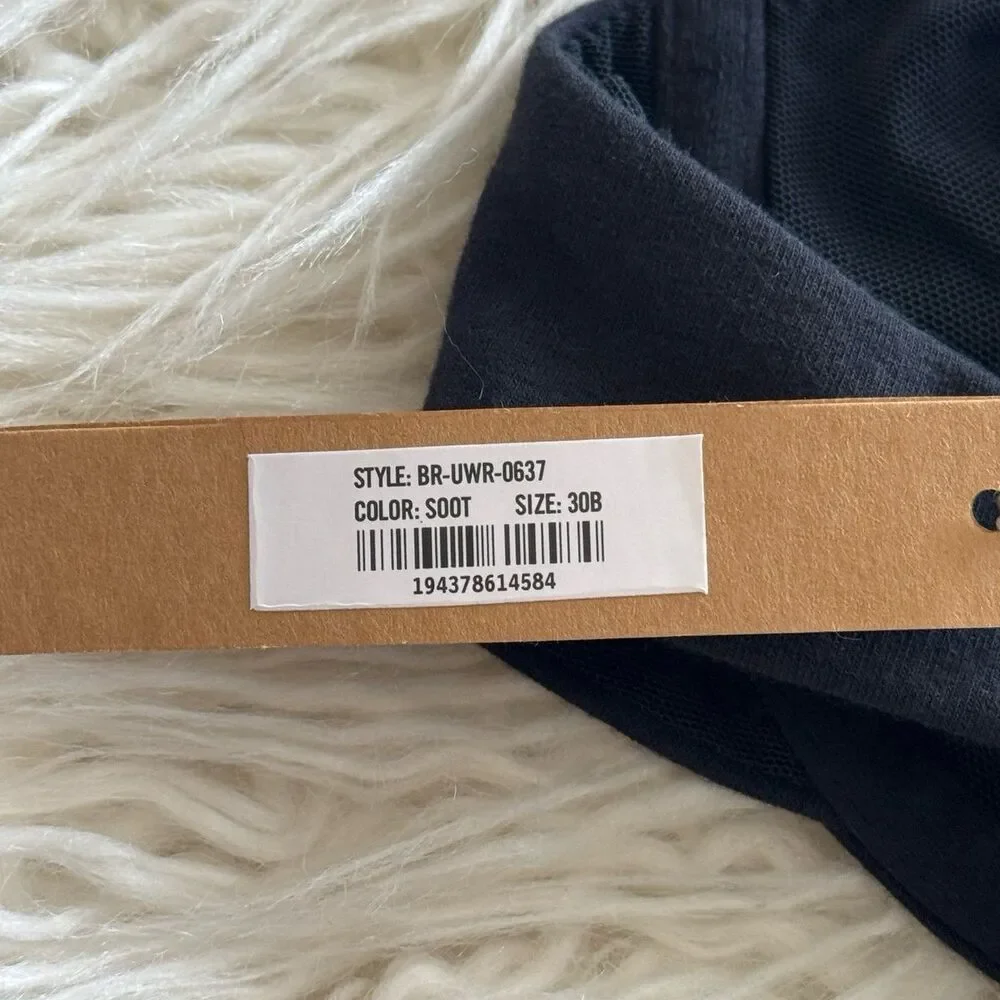 Skims Cotton Jersey T-shirt Bra Soot Size 30B - Picture 6 of 6